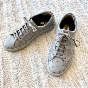 Axel Arigato Grey Ostrich Embossed Sneakers